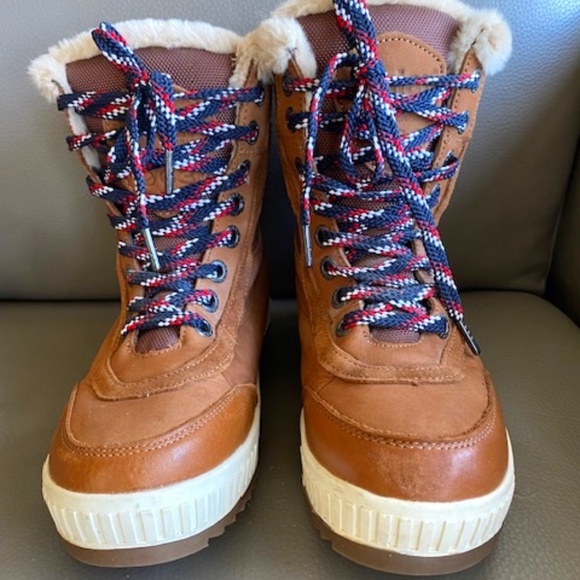 PAJAR Canada sz US 6-6.5 leather winter boots tan waterproof with faux fur - Picture 1 of 16